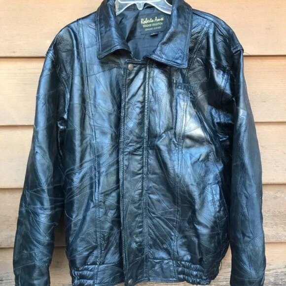 Vintage Harrah’s Casino Laughlin NV Leather Jacket Embroidered Bomber Biker Jack - Picture 8 of 8